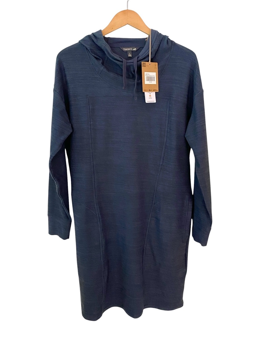 Toad & Co. Hibernation Hoodie Dress Gorpcore Athleisure Travel Cozy  L NWT - Picture 2 of 15